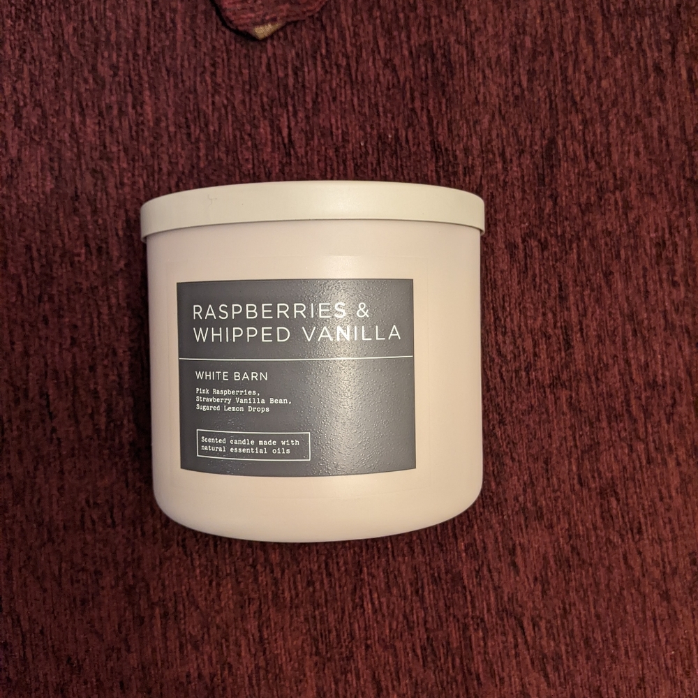 Raspberries and whipped vanilla candle by bath and body works